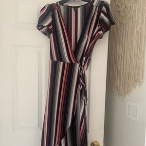 Striped wrap dress